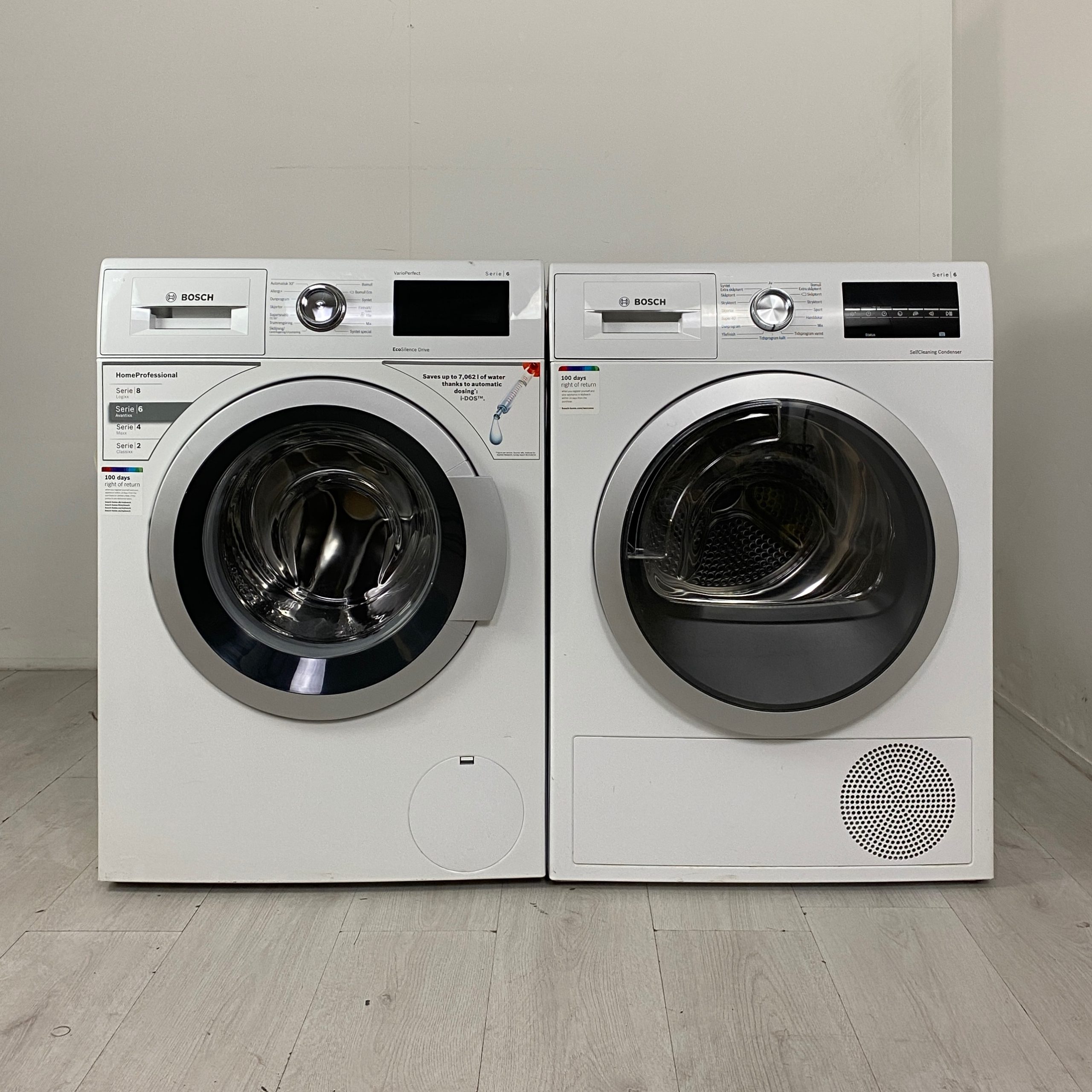 BOSCH Tvätt/tork-set WAT286B8SN WTW85B49SN W9470