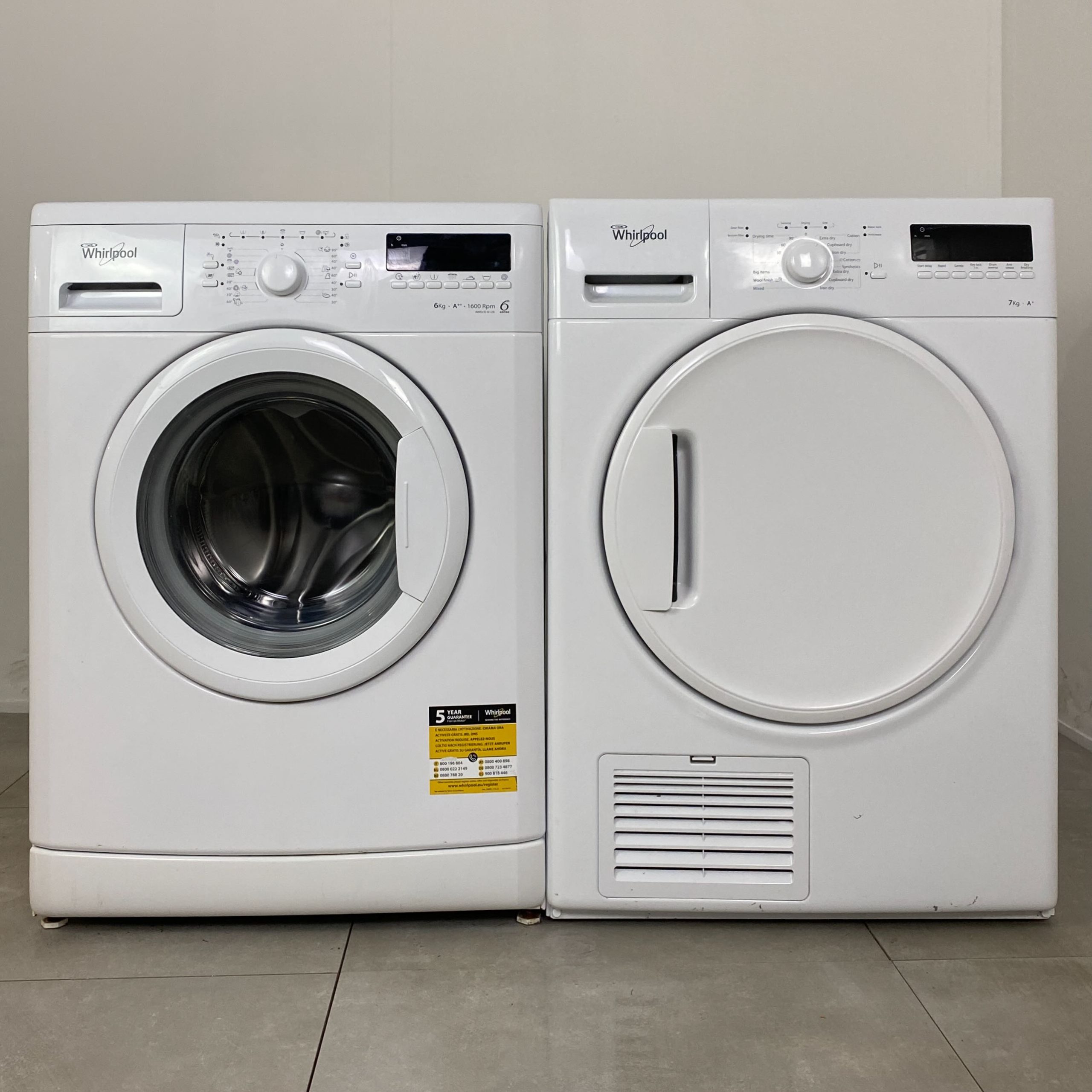 WHIRLPOOL Tvätt/tork-set AWO/D 6740/HDLX 70310 K1300