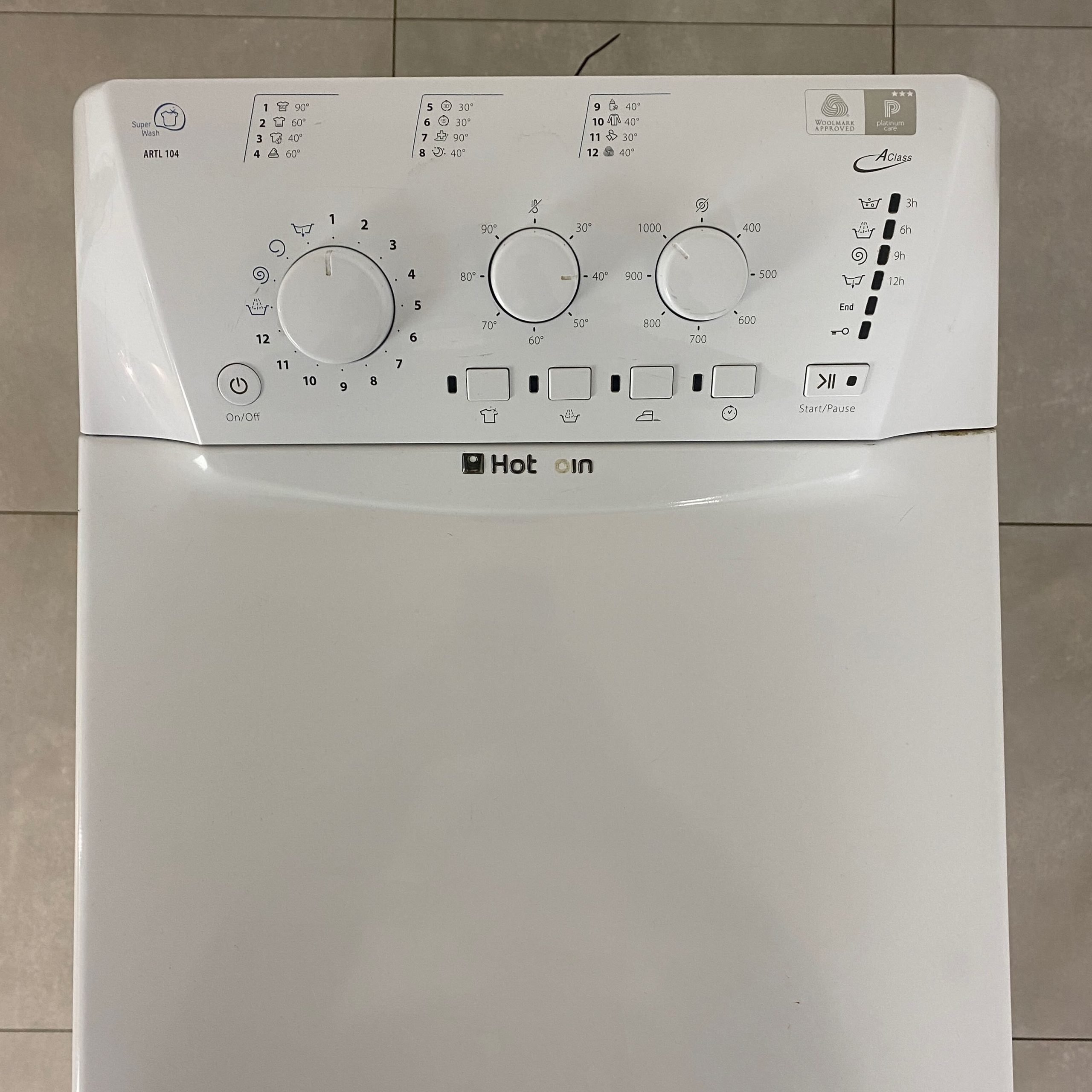 HOTPOINT Toppmatad Tvättmaskin ARTL 104 K1826 - Bild 2